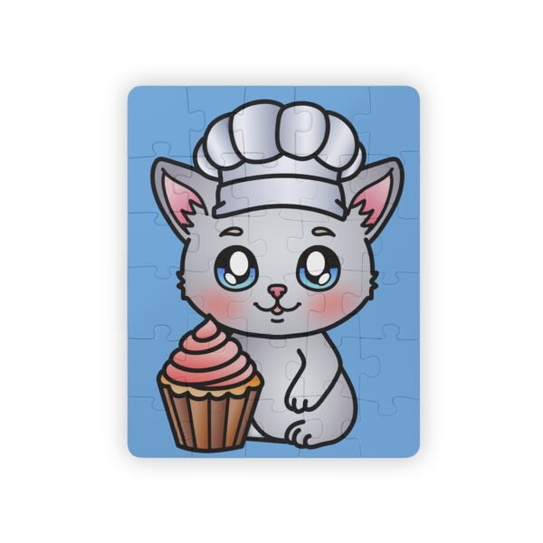 Kid's Puzzle, 30-Piece - Cute Kitten with Cupcake