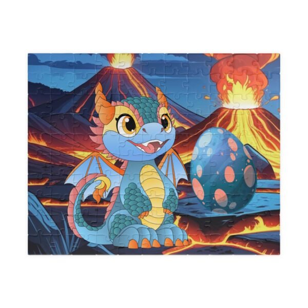 Magical Dragon Puzzle - Dragon with Egg at the Volcano