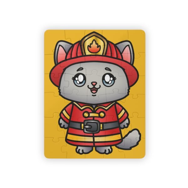 Kids' Puzzle, 30-Piece - Cute Kitten Firefighter